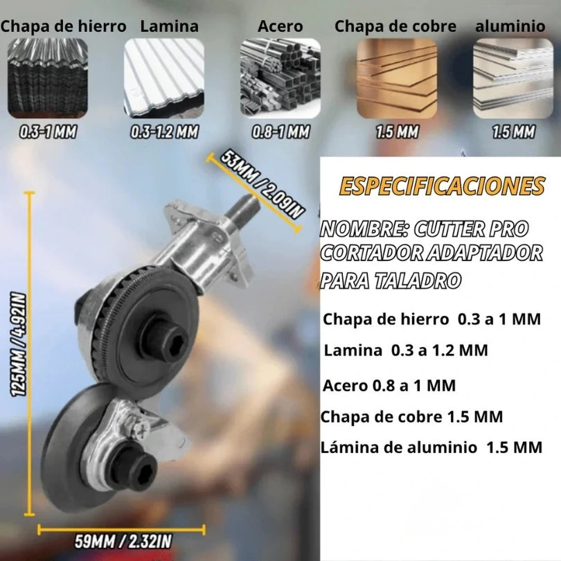 CUTTERPRO™ adaptador de corte de metal para taladro (NO INCLUYE EL TALADRO)