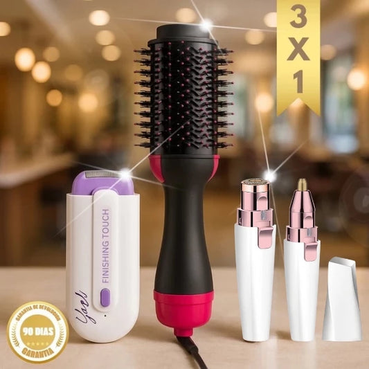 3X1: Cepillo 4 en 1 Multifunción + Depiladora láser + Depiladora Facial | HOT SALE