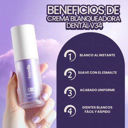 CREMA BLANQUEADORA DENTAL V34 - UNA SONRISA MÁS BLANCA AL INSTANTE