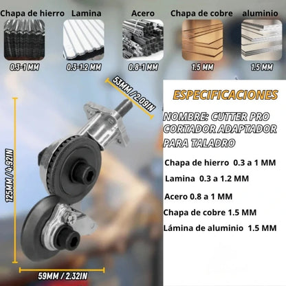 CUTTERPRO™ adaptador de corte de metal para taladro (NO INCLUYE EL TALADRO)