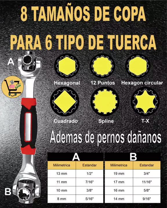 Multi Tool 360º - Llave Multiusos 48 en 1 🔧 - EcuCarrito