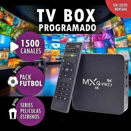 TV BOX MXQ PRO 4K® +1500 CANALES - Totalmente programado, sin mensualidades